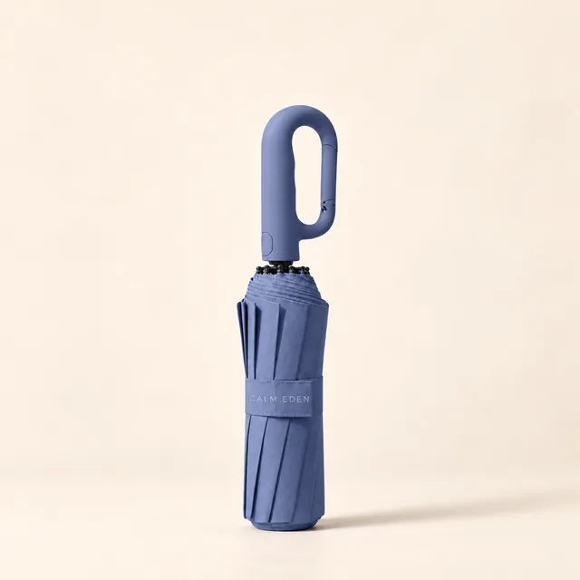 Haven Umbrella in Blue, folded