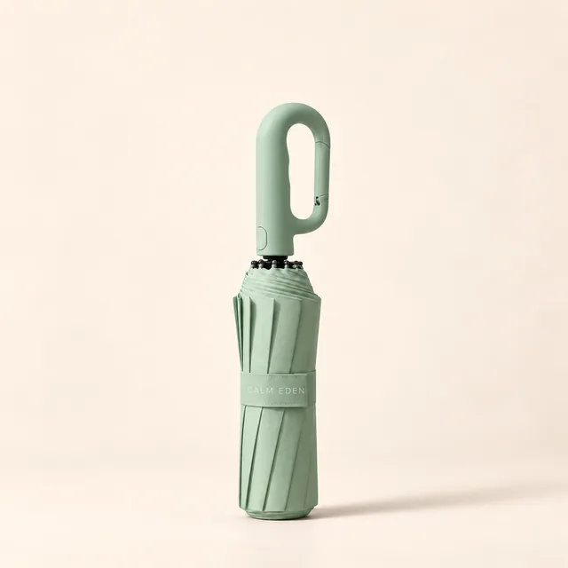 Haven Umbrella in Green, folded