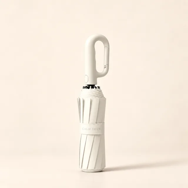 Haven Umbrella in Cream White, folded